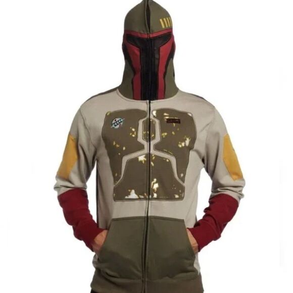 Star Wars Boba Fett Hoodie - Green, Gray, Red, Yellow - Picture 15 of 15